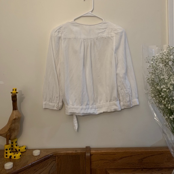 Madewell Wrap Top in Eyelet White - Picture 7 of 9